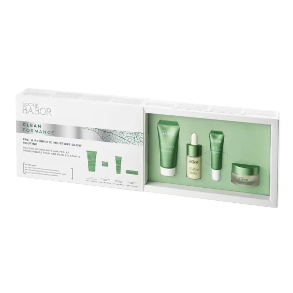 NIB Doctor Babor Cleanformance Pre- & Probiotic Moisture Glow Routine 4pc Set